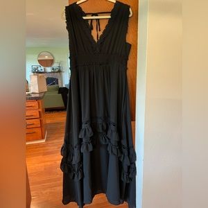 Long black boho dress